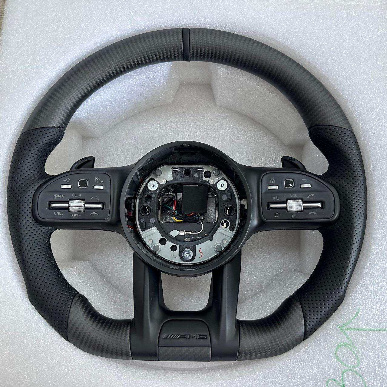 适用于奔驰CLA改装运动竞速LED碳纤维方向盘GLE350 GLE450 GLS450