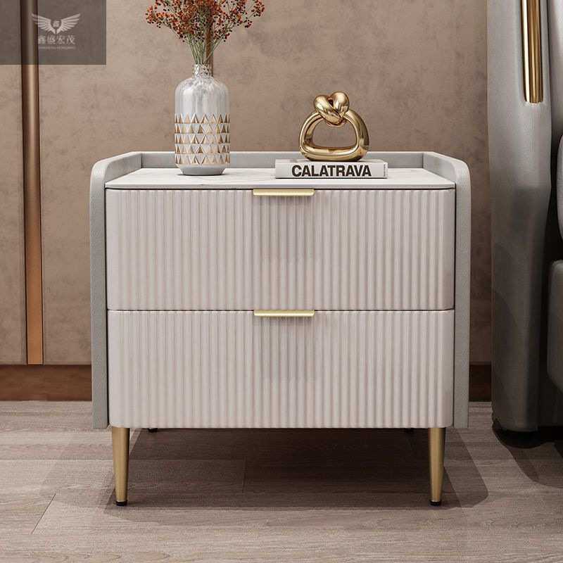 北欧整装皮质小型卧室边柜岩板实木床头柜现代轻奢简约网红高级感,3C数码配件,摄像机配件,淘宝优惠券,粉丝福利购,淘宝优惠卷