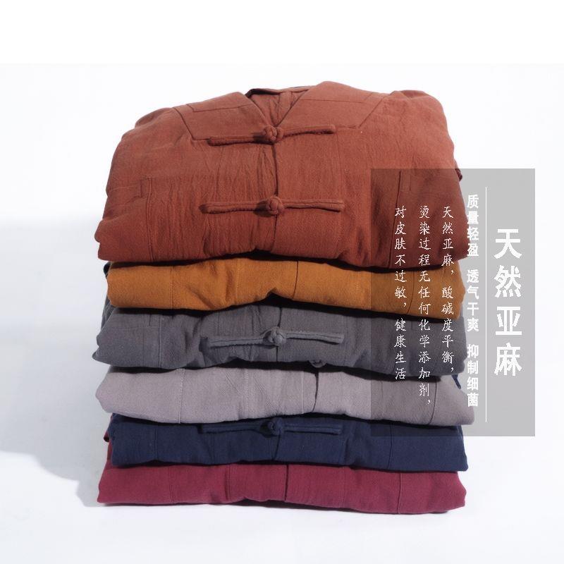 春夏亚麻僧服免绑腿薄短褂出家师父小褂僧衣僧袍和尚服麻料透气批