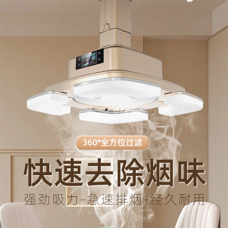 电动伸展棋牌室吸烟灯麻将机空气净化器直外排式智能感应高效除烟