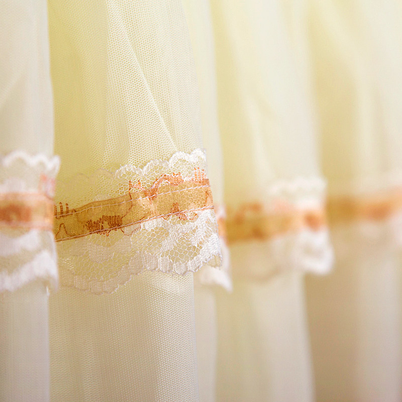 康亨落地式蚊帐三开门2米双人床方顶帐子支架蕾丝宫廷1.8m