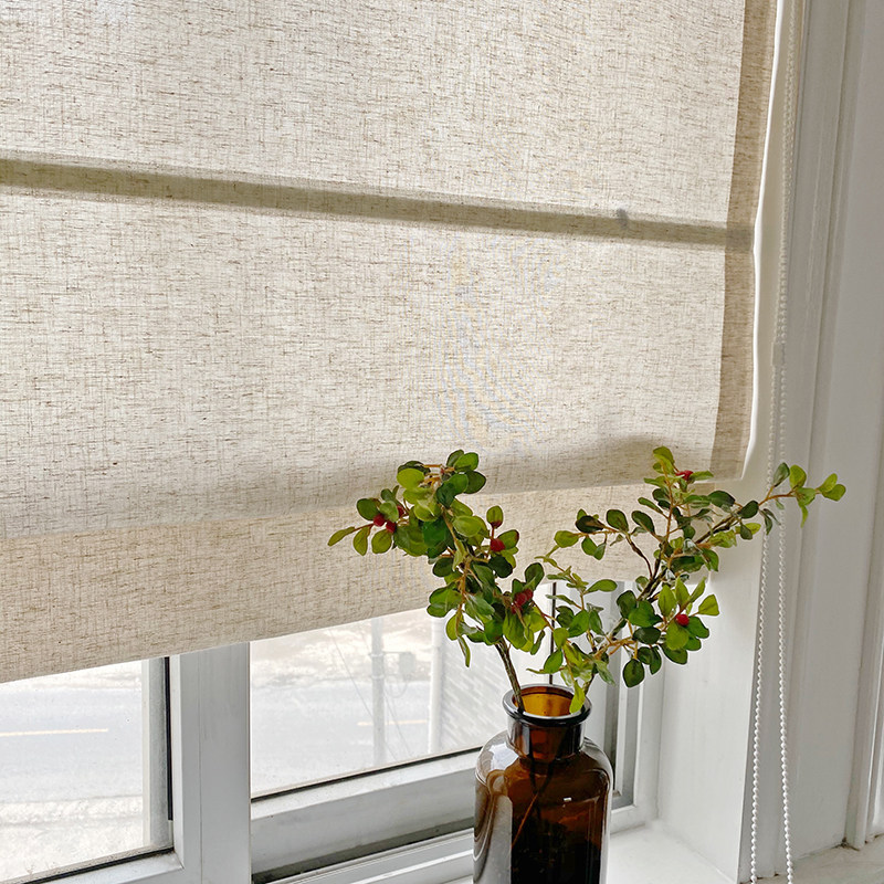 纱帘罗马帘  透光不透人麻纱白纱北欧风格定制提拉帘升降