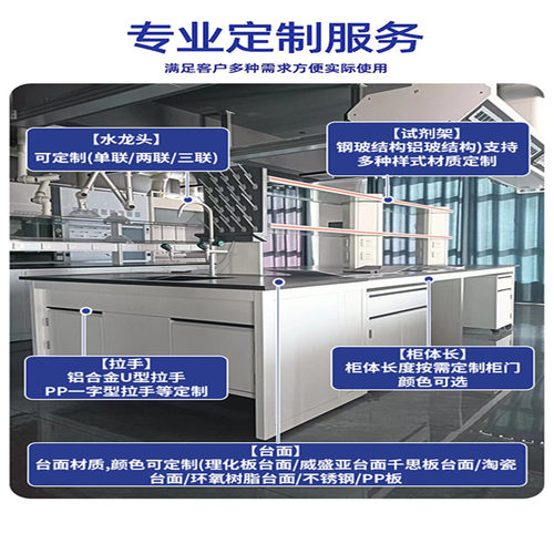 实验室钢木工作台全钢PP实验台桌中央边台柜学生试验化验室操作台