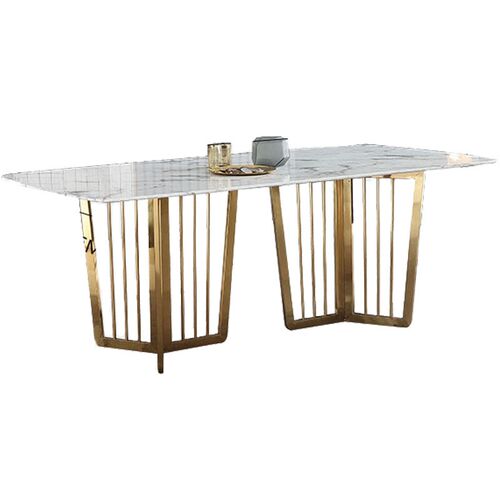 高级感岩板餐桌椅组合亮光简约小户型高端长方形家用饭桌