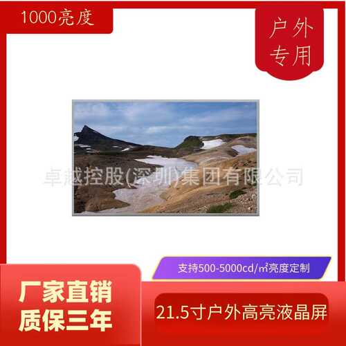 21.5寸户外高亮液晶屏 1000cd/㎡ 道闸液晶屏 工业宽温-20+70℃