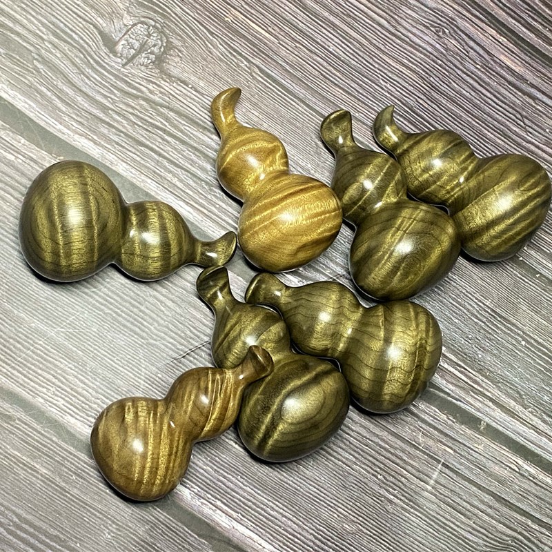 纯汽然金丝楠木雕木葫芦手把件手捻把玩精品实小檀木天车挂件工艺