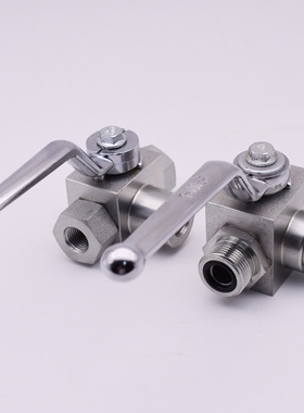 高压三通球阀液压内丝公制英制外螺纹公制焊接二位三通阀门KHB3K