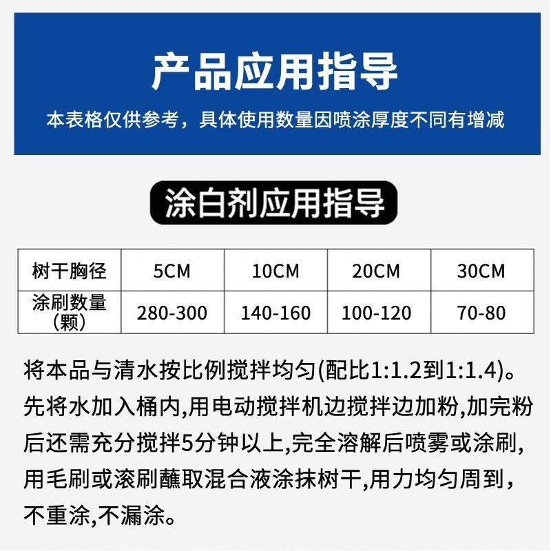 树木涂白粉树干刷白果树防虫杀菌防冻园林大树涂白剂替石灰可喷涂