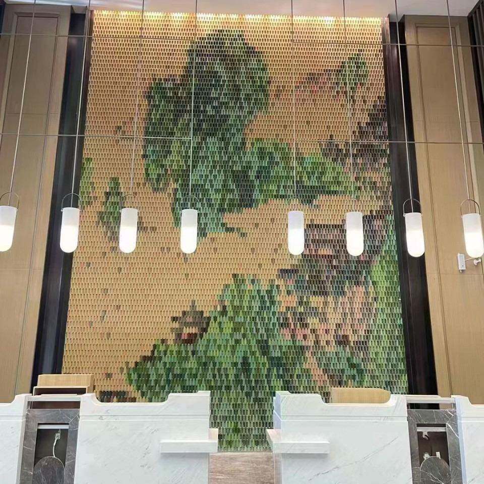 元宝砖彩色陶瓷立体手工砖3D背景墙拼图拼花酒店前台商业空间瓷砖