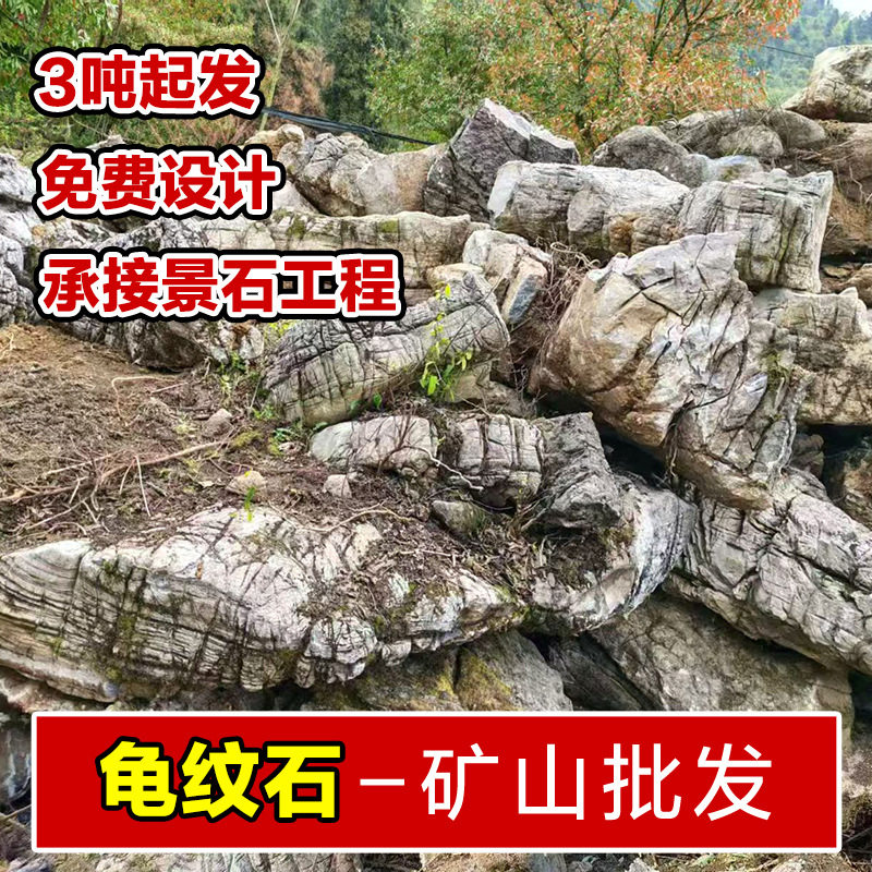 龟纹石批发庭院造景石鱼池假山石头园林景观石公园草坪点缀护坡石