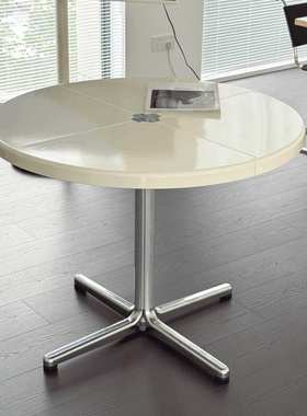 复刻plano折叠桌多功能圆桌餐桌Vintage半圆形异型设计师家用饭桌