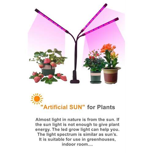 led植物灯生长灯USB双头三头四头4管夹子植物补光灯灯管可调光