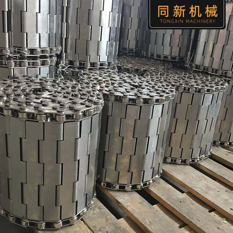 酒糟生产线链板传送带不锈钢传动链食品生产线挡板式输送链板
