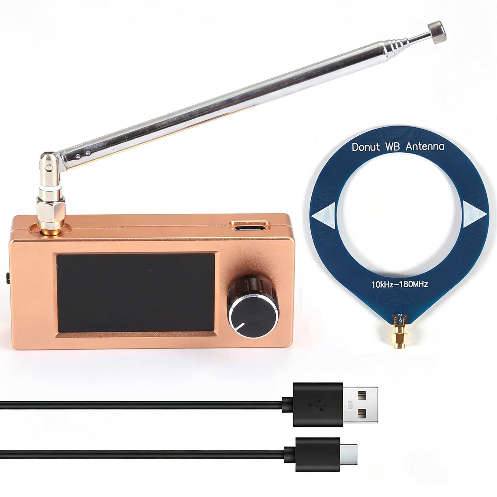 SI4732口袋收音机0.5-108MHz LSB USB AM FM迷你收音机铝合金外壳