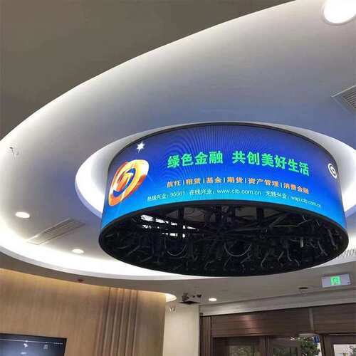 室内led异形显示屏商场柔性悬挂高清全彩环形屏弧形软模组电子屏