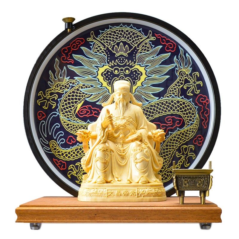 文昌帝君神像文曲星摆件手工精雕家居办公家用书房书桌装饰品摆放