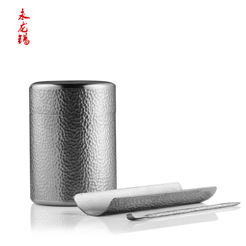 罐纯锡大号茶叶罐手工锤纹一斤装绿茶密封罐半斤装红茶叶罐