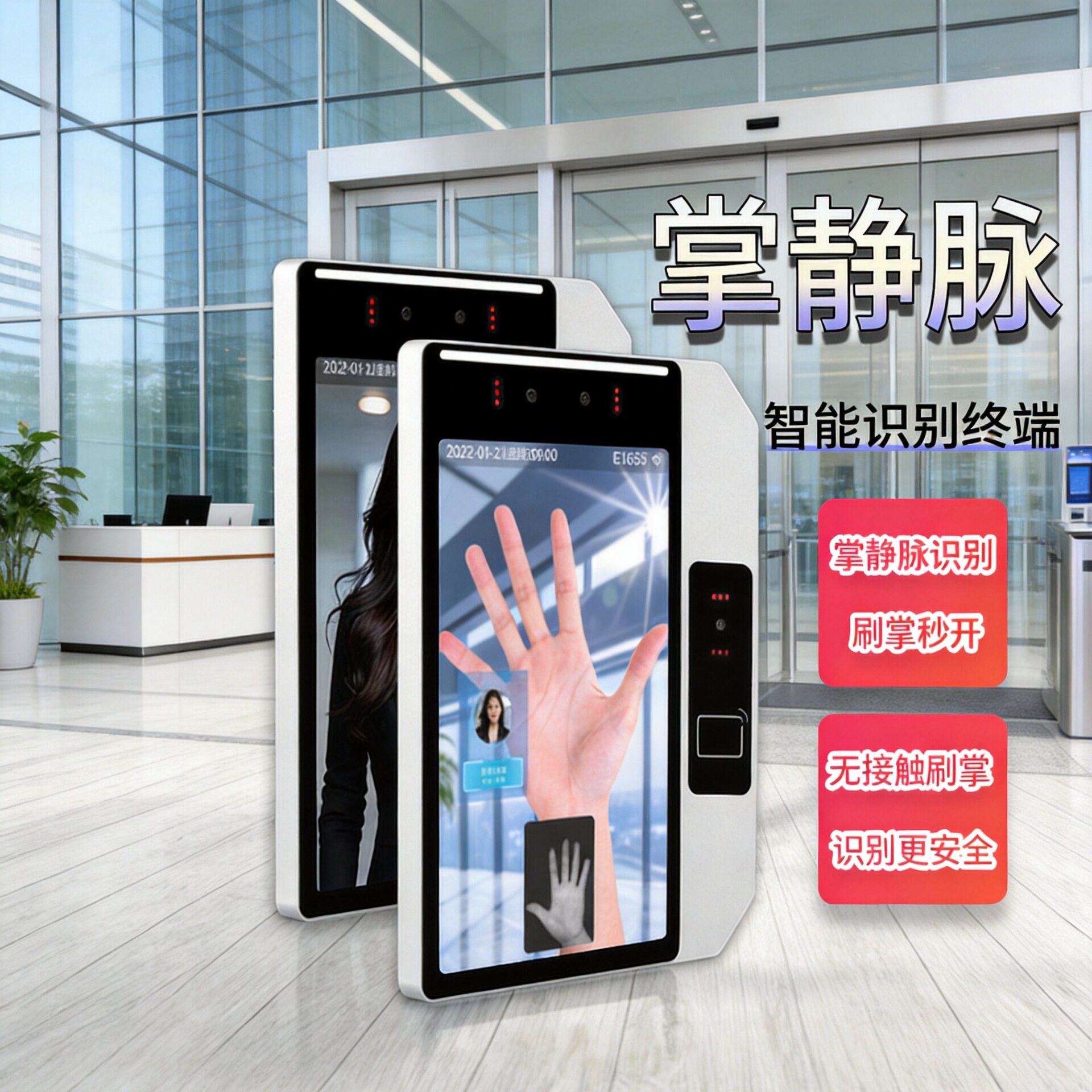 云脉企业微信员工打卡人脸识别掌静脉考勤门禁系统一体机二次开发