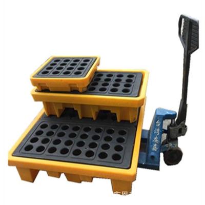 单桶防渗漏托盘双桶化学品盛漏托盘四桶塑料防泄漏托盘厂家