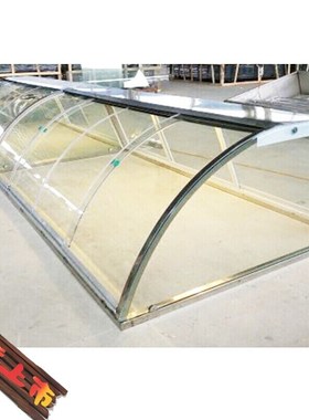 玻璃罩凉菜熟食防尘罩热弯钢化弧形玻璃罩子生鲜超市保鲜柜点菜柜