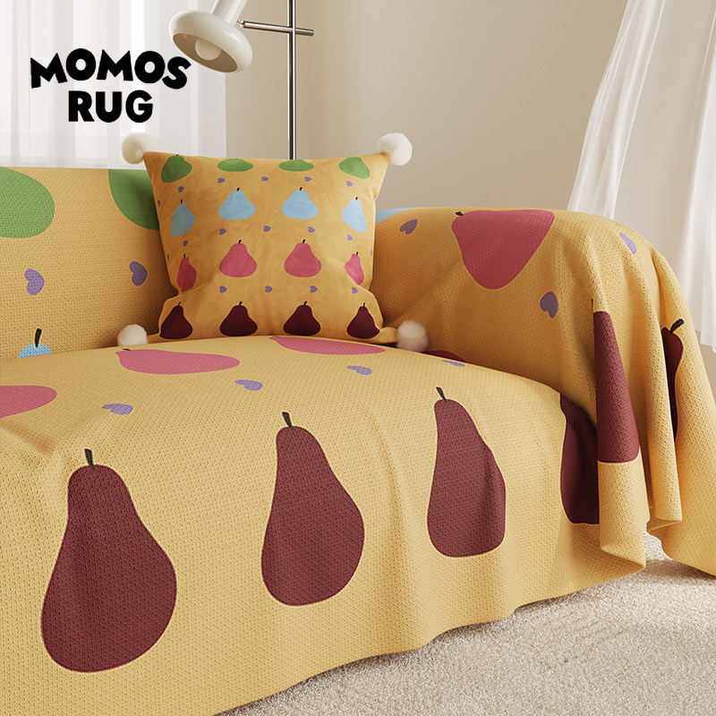 momosrug多巴胺鸭梨沙发巾全包套罩氛围感四季通用盖布一片式坐垫,居家布艺,沙发垫,淘宝优惠券,粉丝福利购,淘宝优惠卷