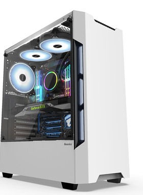 航嘉机箱GX580H主机箱电脑台式电竞白机箱 水冷ATX侧板玻璃全侧透