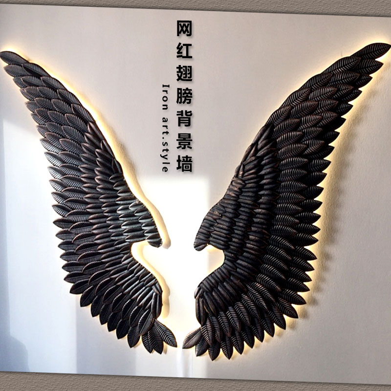 工业风奶铁烧烤店茶艺翅膀壁饰直挂酒吧网咖壁播间背景墙面装饰品