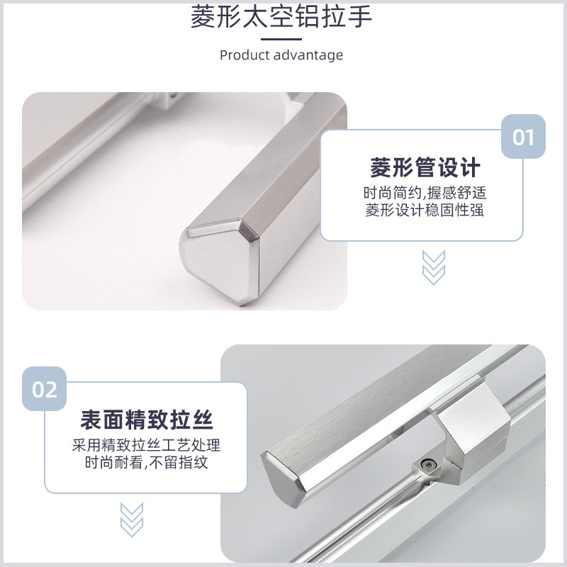 玻璃大门拉手定制黑色推拉移门无框化钢大把门手明装肯德基门拉手