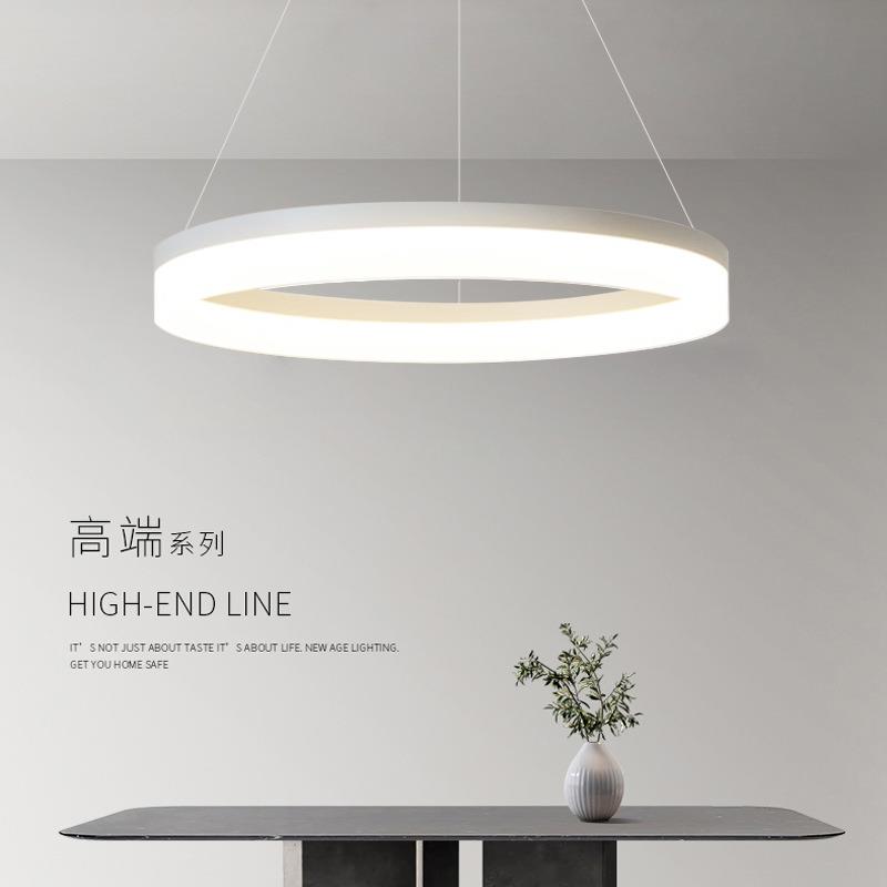 中山灯具圆环形吊灯餐厅灯大气极简吧台饭桌工程设计师LED灯