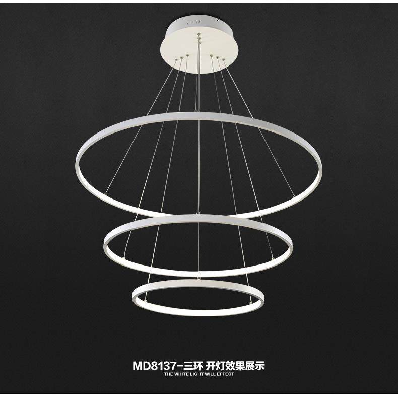 现代简约led吊灯创意艺术个性餐厅灯亚克力客厅卧室灯环形圆圈灯