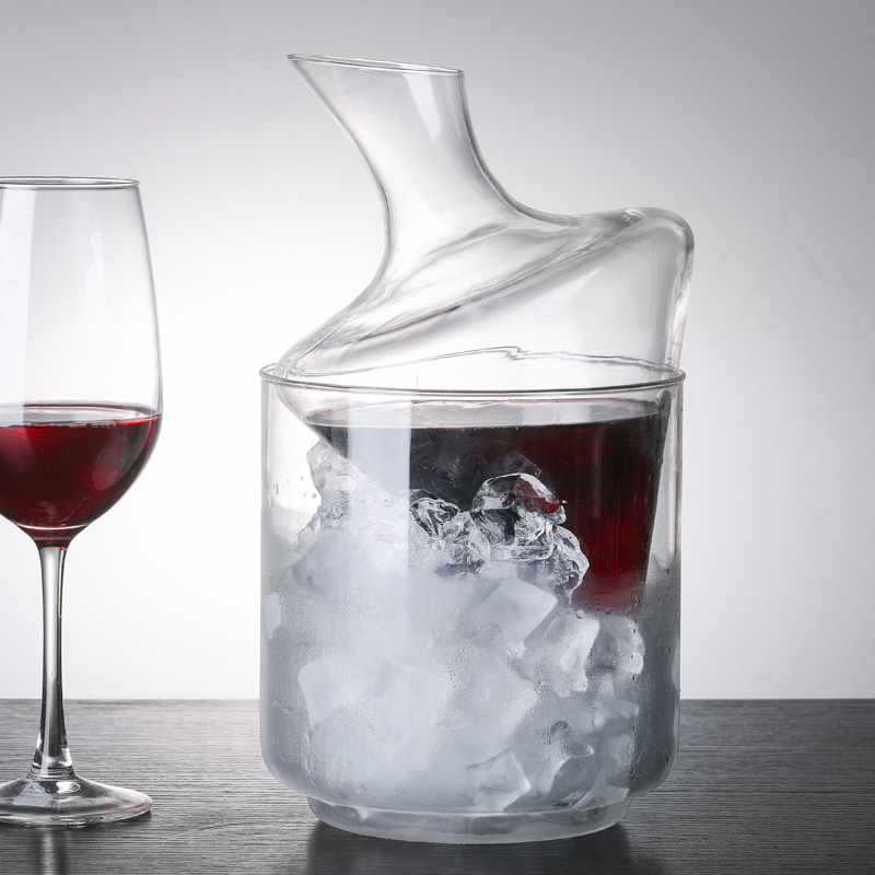 玻璃冰桶红酒醒酒器设计感旋转创意分酒器酒壶家用酒具套装盛酒器