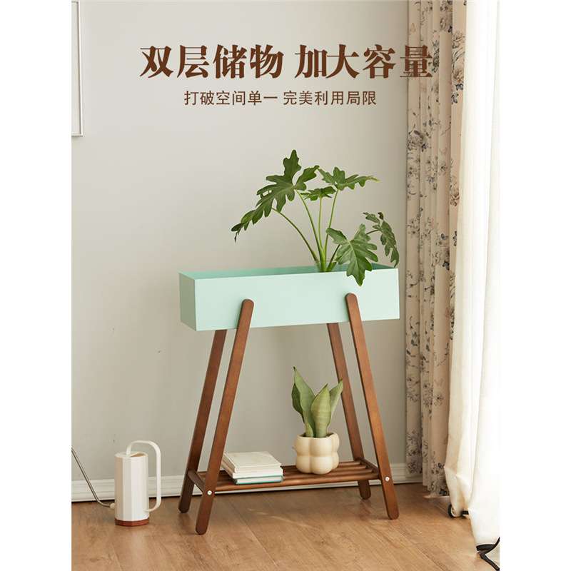 花架落地室内日式客厅花盆托架阳台植物摆放置物架绿萝盆栽花架子