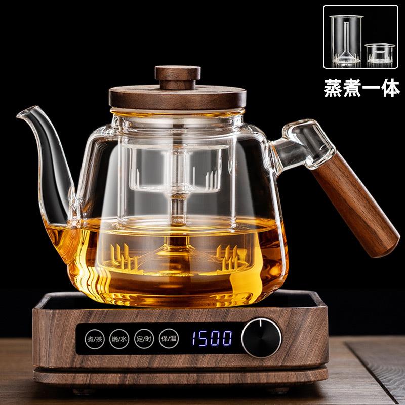 蒸煮一体茶壶新款玻璃煮茶器全自动烧水电陶炉家用养生煮茶炉套装