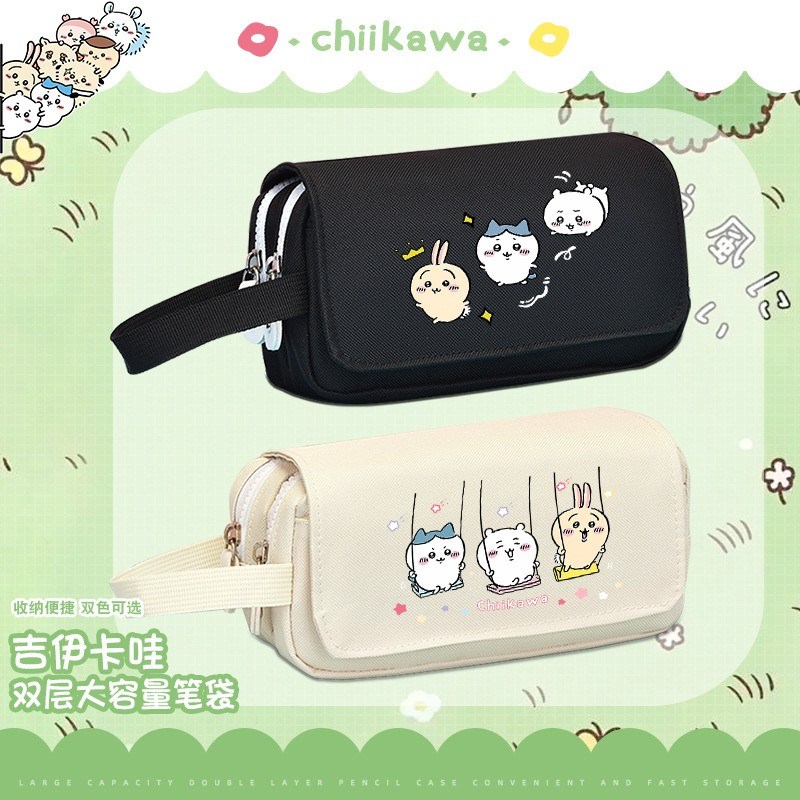 chiikawa笔袋自嘲熊卡通帆布男女童学生文具盒小八乌萨奇吉伊卡哇