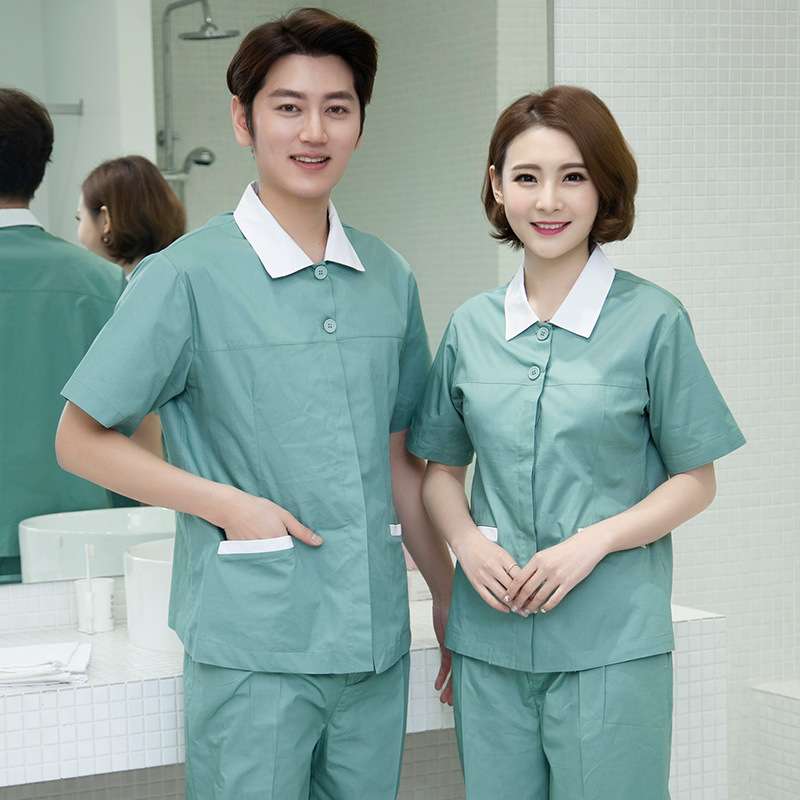 纯棉护工工作服制服保洁员工服套装保洁服短袖透气护理百搭职业