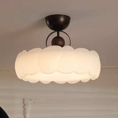 卧室吸顶灯中古奶油风主卧公主房全光谱灯具现代简约led中古石头