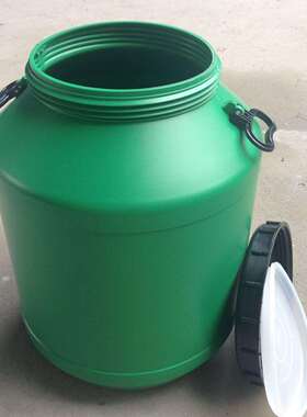 50L开口桶绿色桶螺纹桶50KG塑料化工桶圆桶水桶耐酸碱桶
