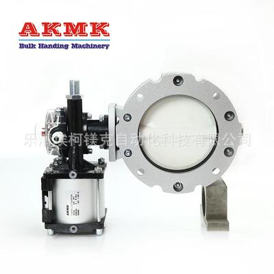 搅拌站气动双法兰蝶阀V2FS150SN料仓放料蝶阀粉体蝶阀气动阀