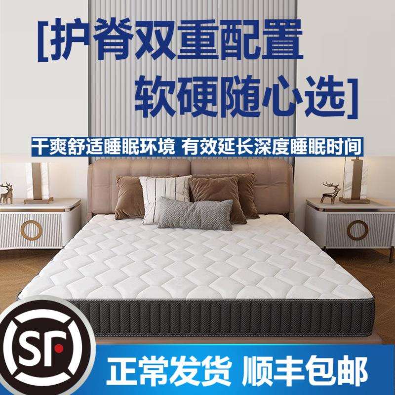 席梦思床垫弹簧家用软垫厚20cm椰棕乳胶双人床垫偏软租房偏硬硬垫