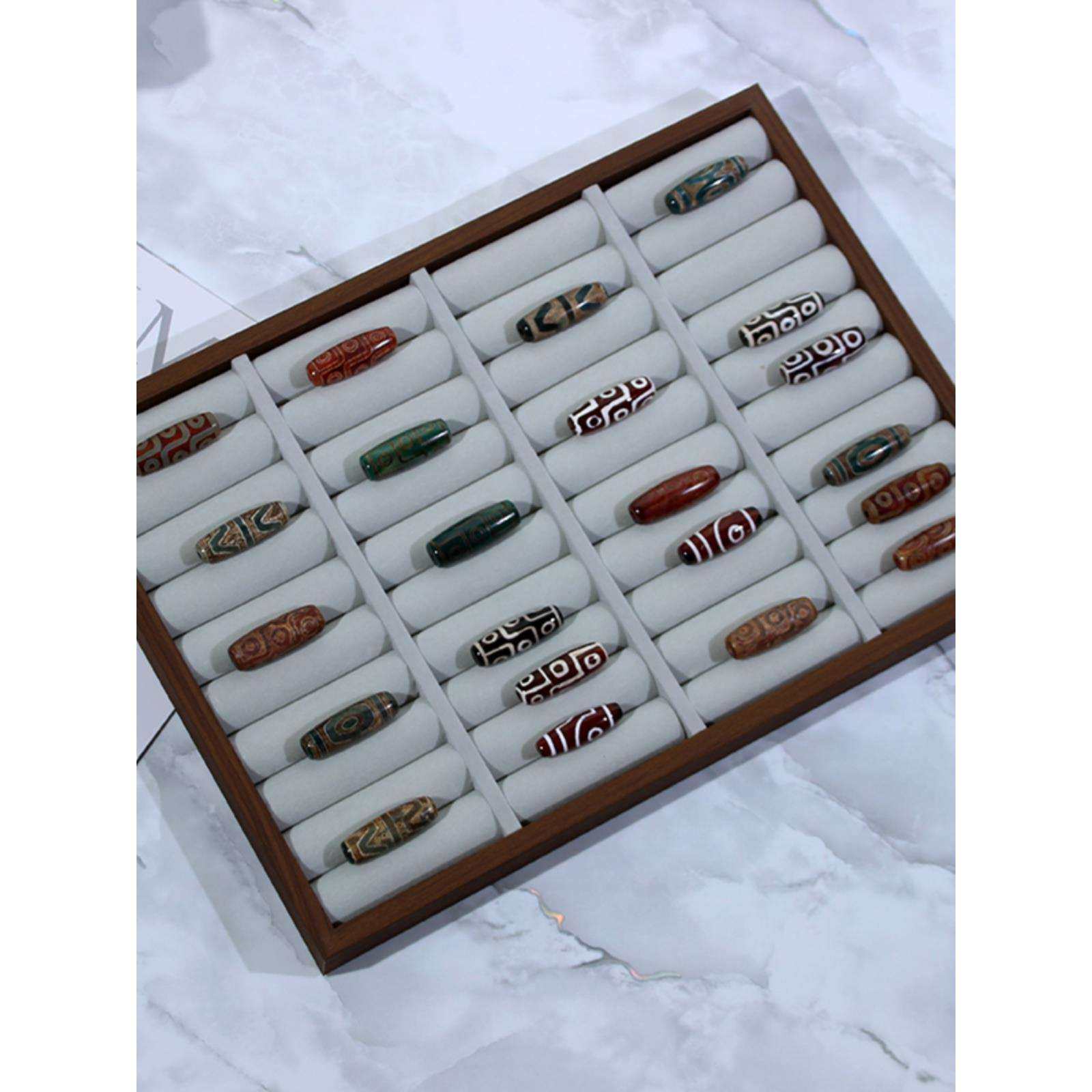 天珠收纳盒木纹天珠首饰盒收纳盘子裸珠饰品展示托盘看货盘子,模玩/动漫/周边/娃圈三坑/桌游,模型制作工具/辅料耗材,淘宝优惠券,粉丝福利购,淘宝优惠卷