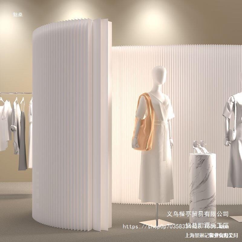 一墙纸隔白色纸墙屏风办公室分隔板可折叠屏风挡板直播间背景道具