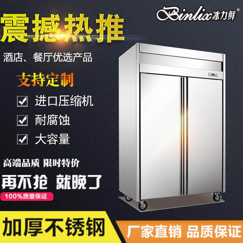 商用厨房柜两门蔬菜水果保鲜柜 酒店饭堂餐厅蛋糕店冷藏冷冻柜