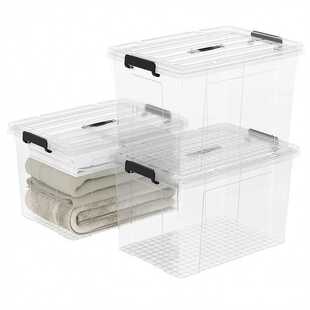 近直角高透明手提塑料厚收纳箱车载收纳盒家用客厅衣物收纳箱