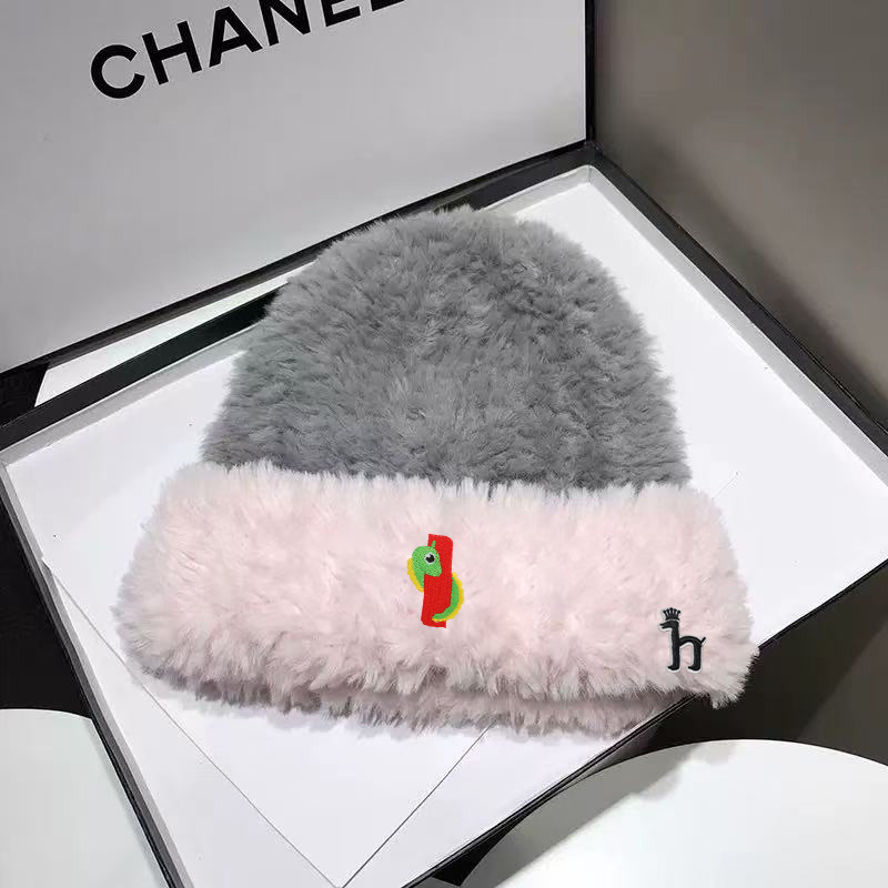 【官网正品】哈吉斯秋冬季可爱针织帽防寒百搭保暖毛绒帽