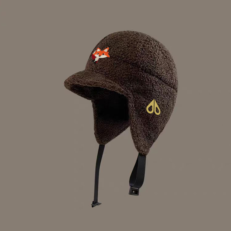 MOOSE韩版时尚百搭秋冬保暖羊羔绒男女同款雷锋帽显脸小