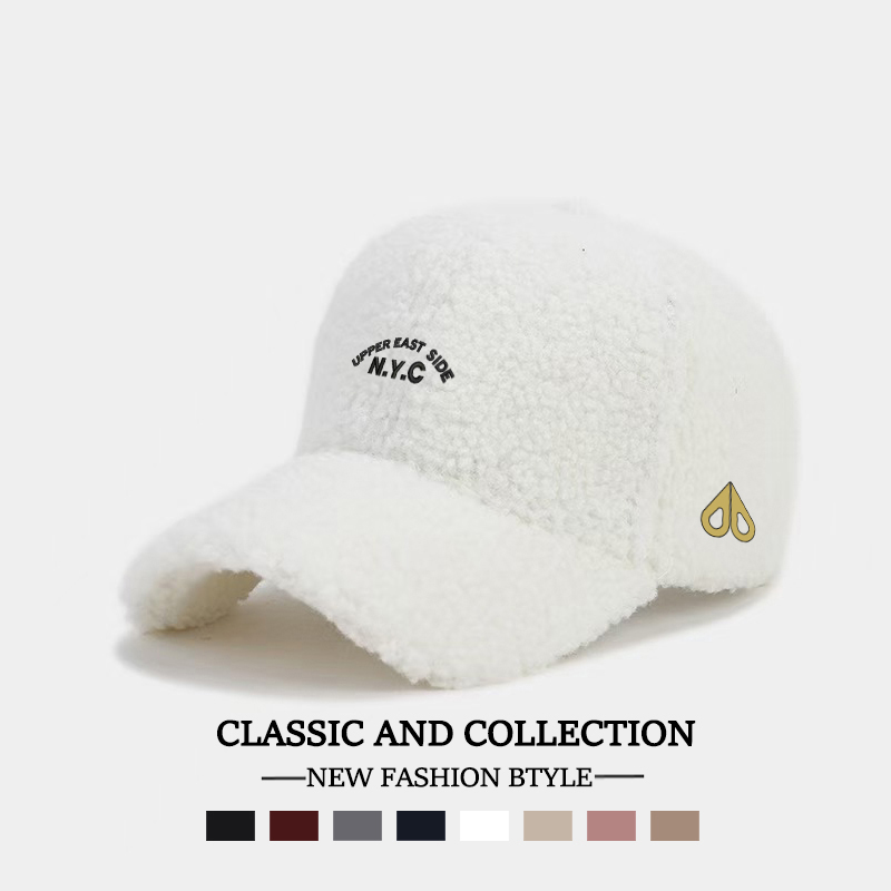 剪刀四季MOOSE韩版时尚休闲百搭秋冬羊羔绒保暖男女同款棒球帽潮
