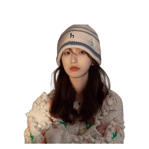 Horgias【一折专区】哈吉斯尼森显脸小针织毛线帽秋冬保暖堆堆帽