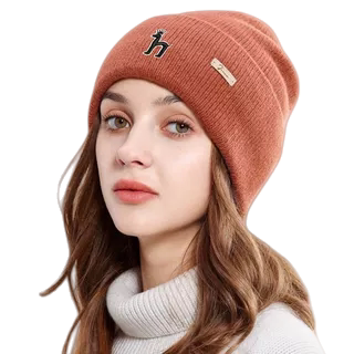 Horgias【一折专区】哈吉斯尼森毛线帽子女秋冬季新款保暖护耳款