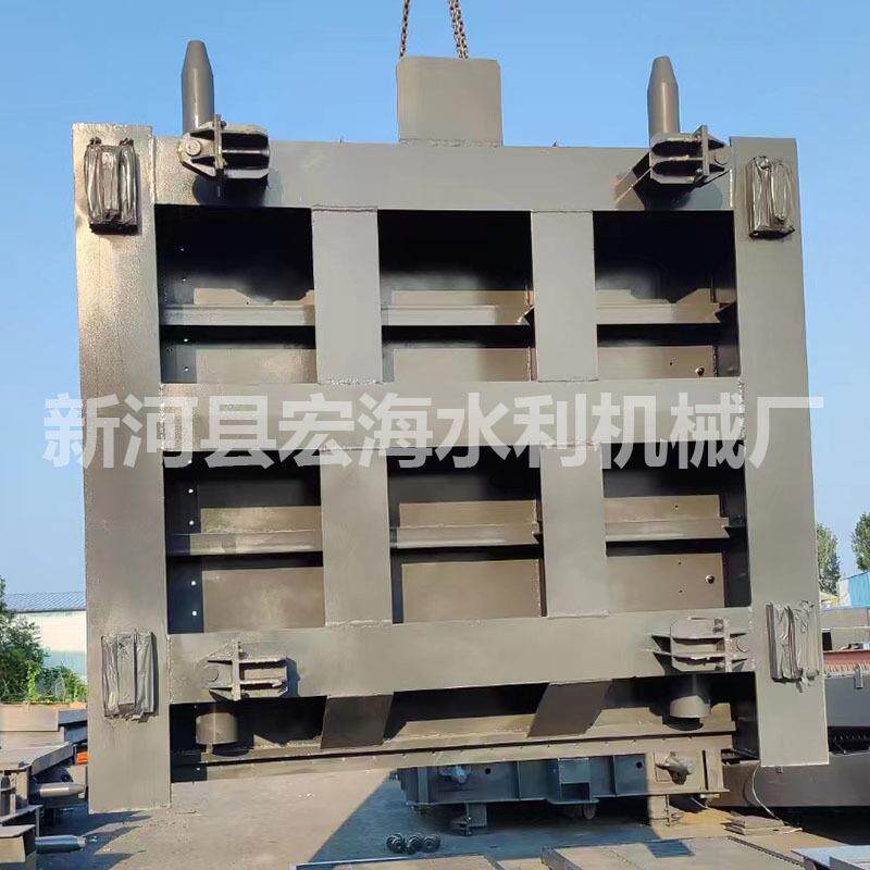 钢制翻板一体式闸门河道防洪止水电动启闭机闸门滑动式大型钢闸门