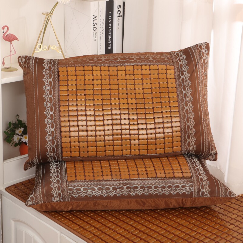 凉席枕套夏季沙发凉爽麻将凉席头枕 靠抱枕套子单人学生竹枕头套